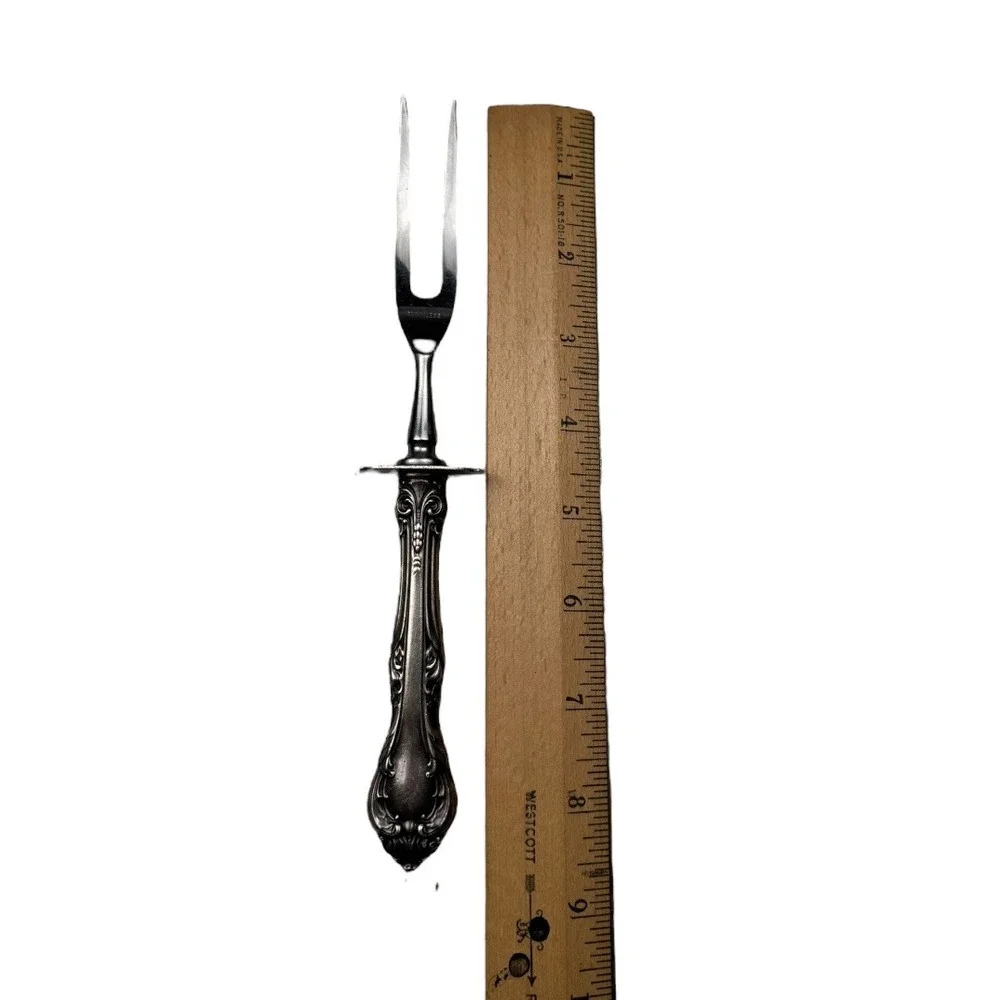 Vintage Stainless Steel Serving Fork Ornate Handle Table‎ Decor A72Q